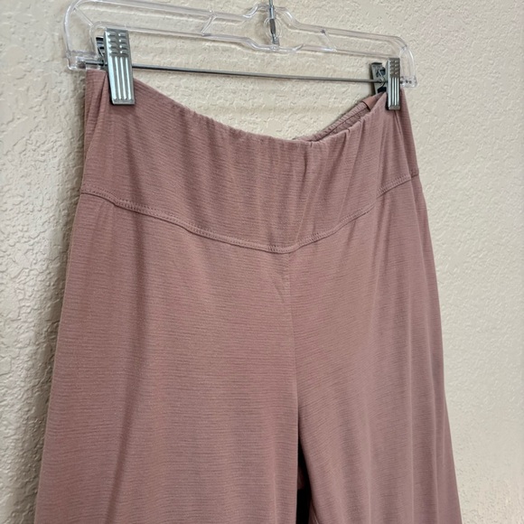 LUNYA Supima Cotton Wide Leg Lightweight Lounge Pants Mauve / Dusty Rose - Picture 2 of 9